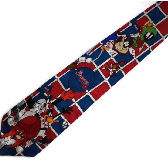 LOONEY TUNES Necktie ATLANTA BRAVES Baseball Tie - Picture 7 of 8
